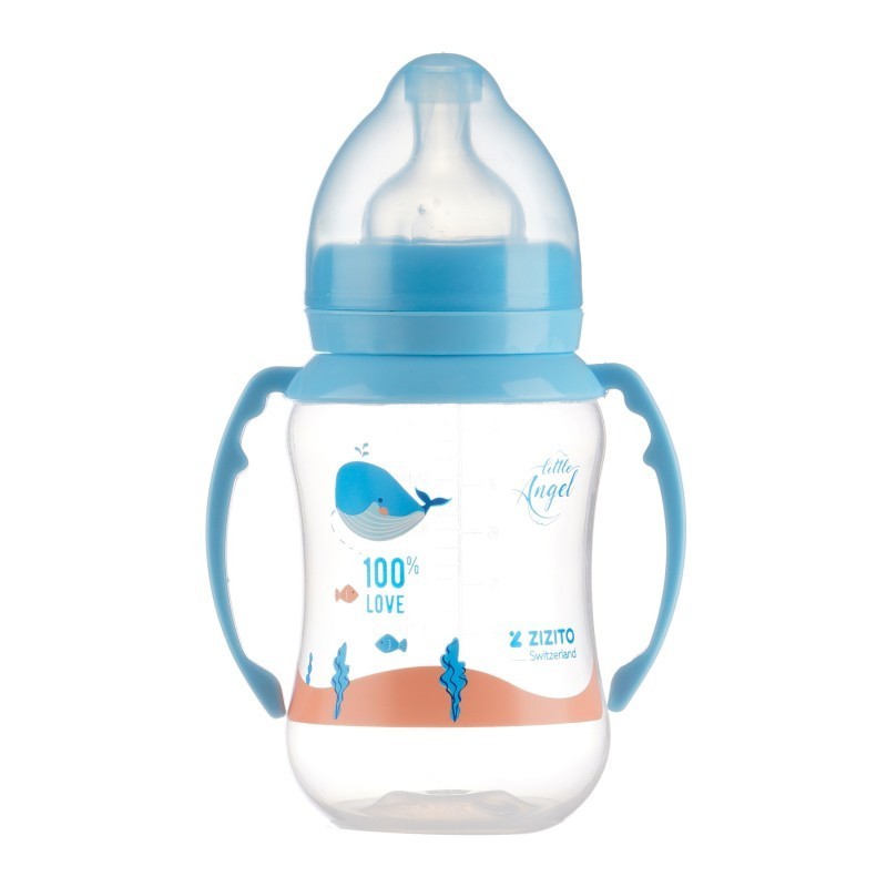 Бебешко шише с дръжки 250 мл Little Angel 6+ 