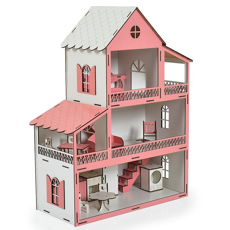 Дървена къща за кукли Moni Toys Lilly