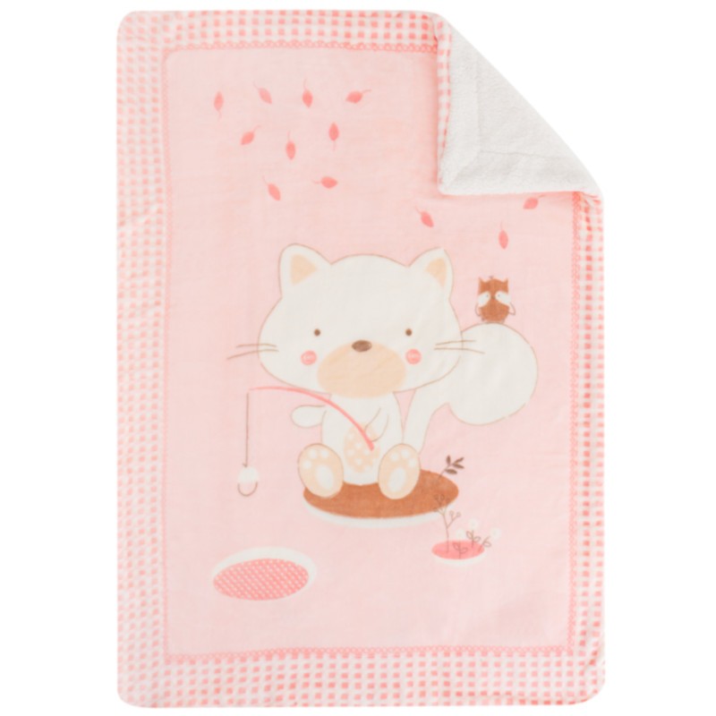 Меко бебешко одеяло с шерпа Polar Fisher 110/140 см Pink