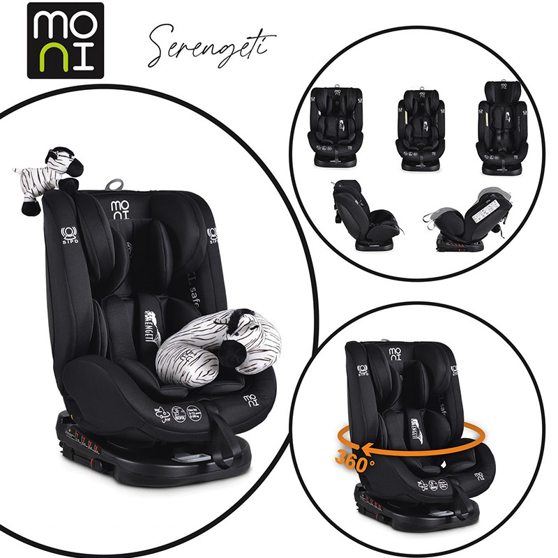 Стол за кола CANGAROO SERENGETI 0-36 kg черен