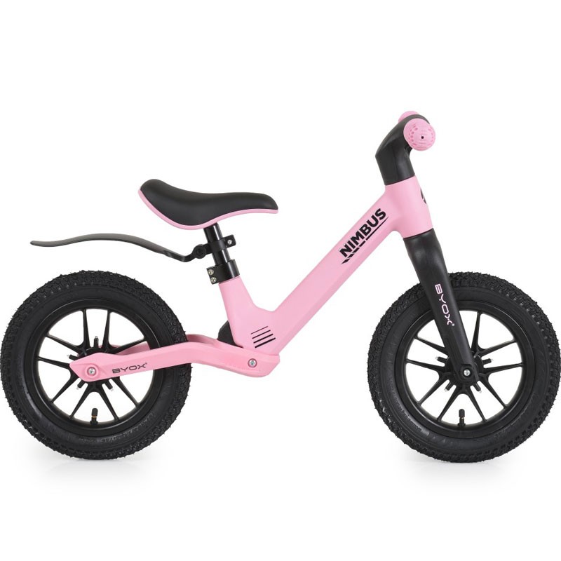 Детски велосипед за баланс BYOX Nimbus Taffy Pink с надуваеми гуми